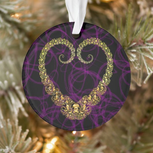 Gouden fractale hart vergulde halsketting ornament (Boom)