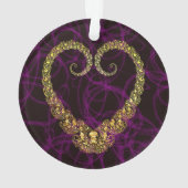 Gouden fractale hart vergulde halsketting ornament (achterkant)