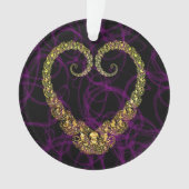 Gouden fractale hart vergulde halsketting ornament (voorkant)