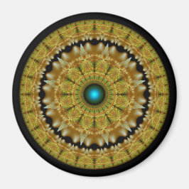 Gouden fractale heldere ornament mandala magneet