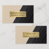 Gouden Frame | Leer | Zwarte Panelen Visitekaartje (Voorkant / Achterkant)