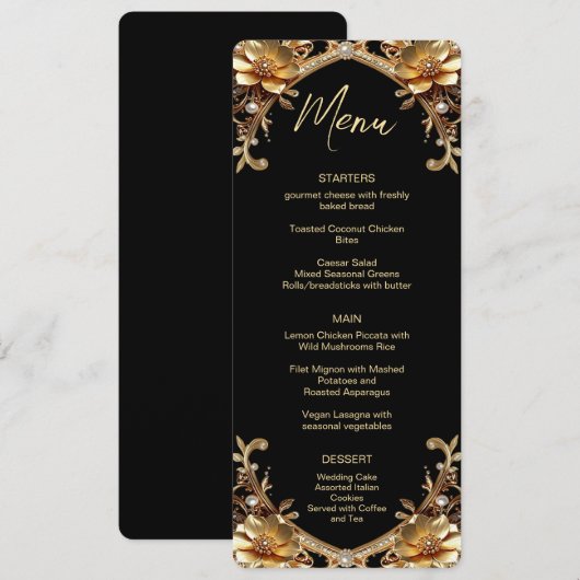 Gouden Frame Menu (Voorkant / Achterkant)