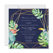 Gouden Frame Monstera Flamingo Tropische Bruids Na