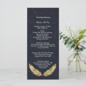 Gouden Frame Navy achter Ceremonie Programma Programmakaart (Staand voorkant)