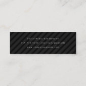 Gouden Frame Zwarte Strepen op Zwart Mini Visitekaartje (Achterkant)