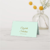 Gouden franje op Mint Green Elegant Wedding Write- Plaatskaartje (Achterkant)