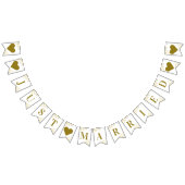 Gouden franjes op witte net getrouwde Passen getro Vlaggetjes (Alle)