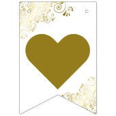 Gouden franjes op witte net getrouwde Passen getro Vlaggetjes (Eerste vlag)