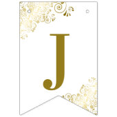 Gouden franjes op witte net getrouwde Passen getro Vlaggetjes (Derde vlag)