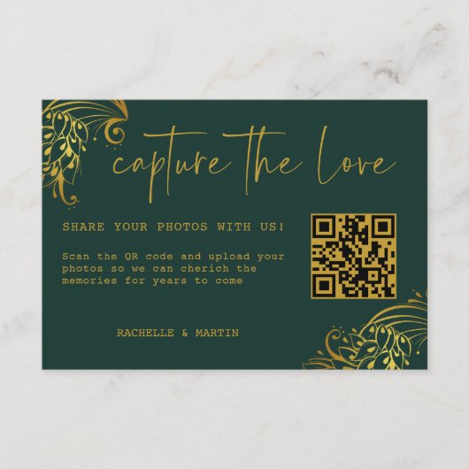  gouden franjes vangen de liefde QR-code Informatiekaartje (Voorkant)