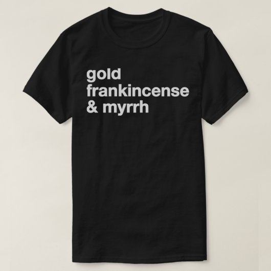 gouden frankincense myrh t-shirt (Design voorkant)