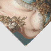 Gouden Franse Parijse Rococo Korset Decoupage Papi Tissuepapier (Detail)