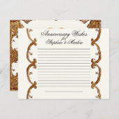 Gouden Franse Wensen met Krul Noten 50ste Verjaard Advieskaart (Voorkant / Achterkant)