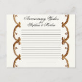 Gouden Franse Wensen met Krul Noten 50ste Verjaard Advieskaart (Voorkant)