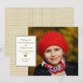 Gouden Fretwork Foto Kerstkaart (Voorkant / Achterkant)