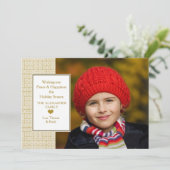 Gouden Fretwork Foto Kerstkaart (Staand voorkant)