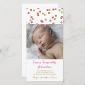 Gouden Fuchsia Dank Je Wel Baby Shower Fotokaarten Bedankkaart (Voorkant / Achterkant)