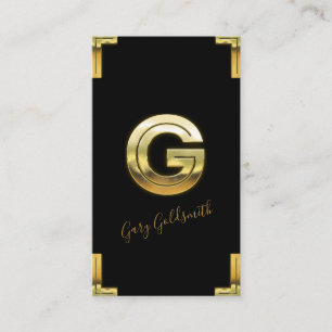 Gouden G Initiaal en Randen Visitekaartje