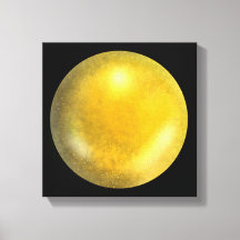 Gouden Galaxy Orb – Amber en Geel Canvas Print
