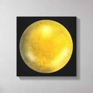 Gouden Galaxy Orb – Amber en Geel Canvas Print