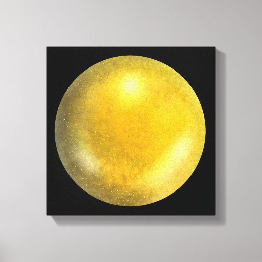 Gouden Galaxy Orb – Amber en Geel Canvas Print (Voorkant)