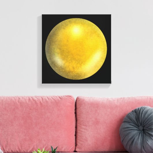 Gouden Galaxy Orb – Amber en Geel Canvas Print (Insitu (Woonkamer))