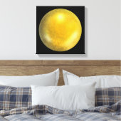 Gouden Galaxy Orb – Amber en Geel Canvas Print (Insitu (Slaapkamer))
