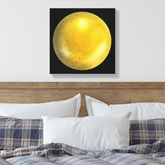 Gouden Galaxy Orb – Amber en Geel Canvas Print (Insitu (Slaapkamer))