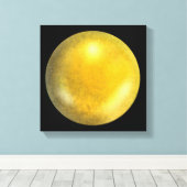 Gouden Galaxy Orb – Amber en Geel Canvas Print (Insitu (Houten vloer))