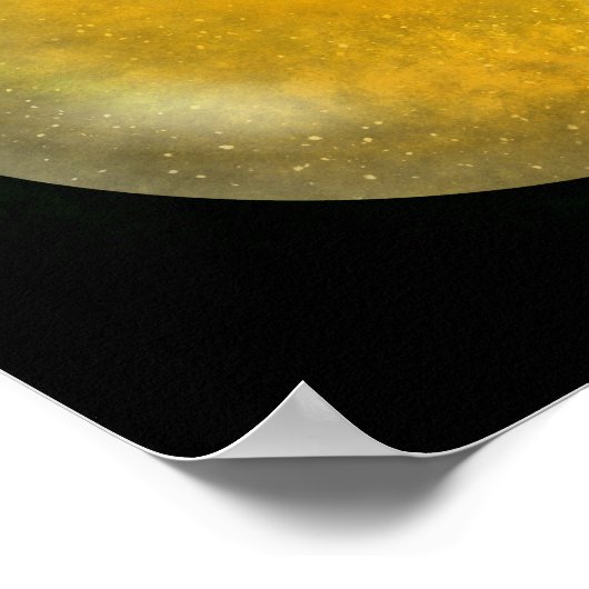 Gouden Galaxy Orb – Amber en Geel Marmer Print (Hoek)