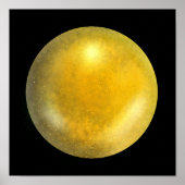 Gouden Galaxy Orb – Amber en Geel Marmer Print (Voorkant)