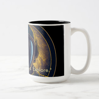 Gouden Galaxy Ruimtevaarder Circulaire Vector Koff Tweekleurige Koffiemok