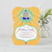 Gouden Ganesh-verjaardags uitnodigingskaart 5" x 7 Kaart (Staand voorkant)