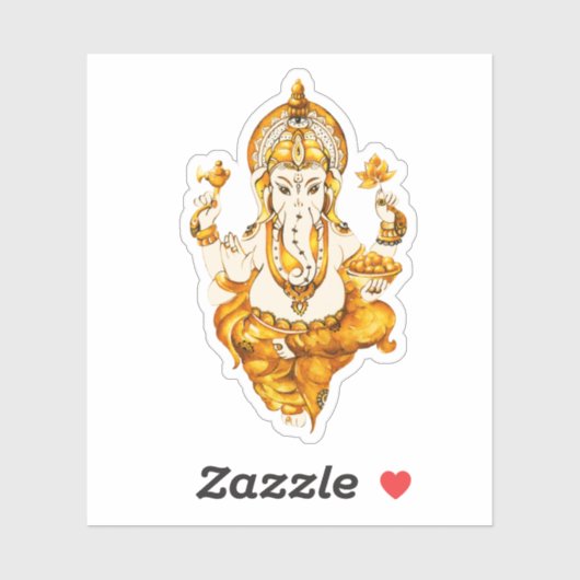 Gouden Ganesha Sticker (Vel)
