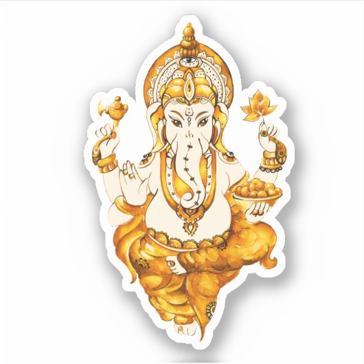 Gouden Ganesha Sticker (Voorkant)