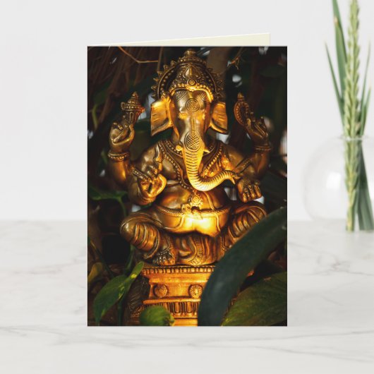gouden ganesha - wenskaart kaart (Voorkant)