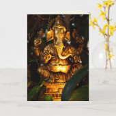 gouden ganesha - wenskaart kaart (Gele Bloem)