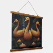 Gouden Ganzen Hangend Wandkleed (Gebogen)