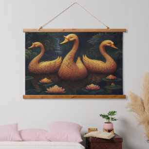 Gouden Ganzen Hangend Wandkleed