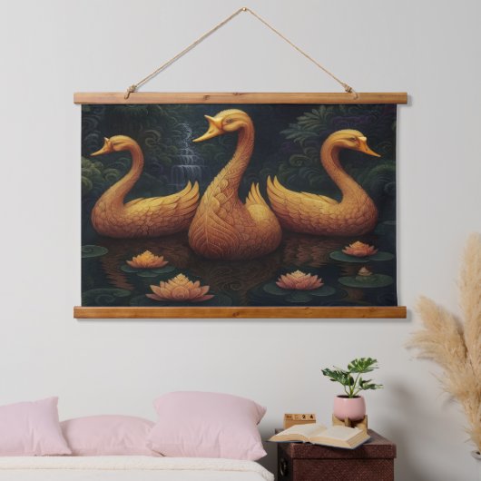 Gouden Ganzen Hangend Wandkleed (Slaapkamer)