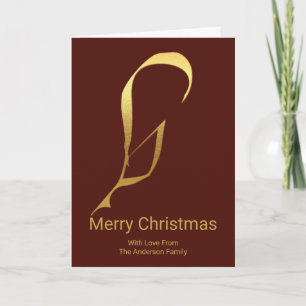 Gouden ganzenveer Kerstmis opschrijven Kaart