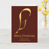 Gouden ganzenveer schrijft Prettig kerstfeest Kaart (Gele Bloem)