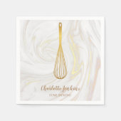 Gouden Gardebakkerij Patisserie Marmeren Krullen Servet (Voorkant)