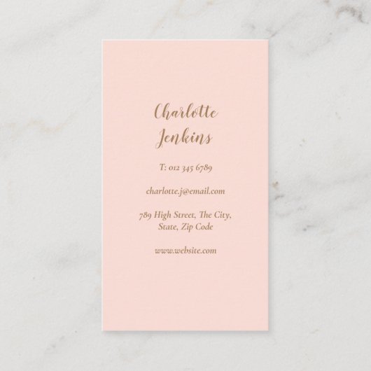 Gouden Gardeer Bakkerij Patisserie Blush Roze Visitekaartje (Achterkant)