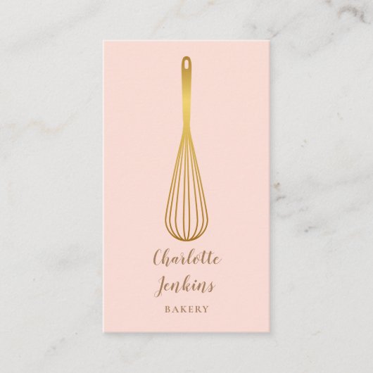 Gouden Gardeer Bakkerij Patisserie Blush Roze Visitekaartje (Voorkant)