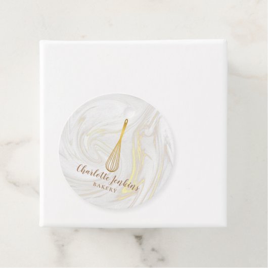 Gouden Gardeer Bakkerij Patisserie Marmer Krullen  Bedankjes Labels (In situ)