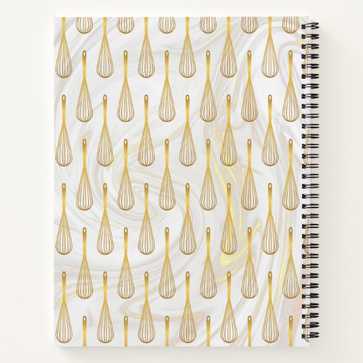 Gouden Gardeerpatroon Marmeren Krullen Receptenboe Notitieboek (Achterkant)