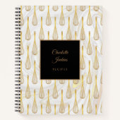 Gouden Gardeerpatroon Marmeren Krullen Receptenboe Notitieboek (Voorkant)