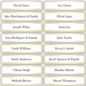 Gouden Gast Namen Bruiloft Plaats Kaart Sticker (Voorkant)