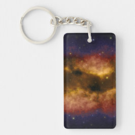 Gouden gaswolkennevel met sterren sleutelhanger